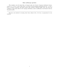 Basic oscilloscope operation This worksheet and all related files are