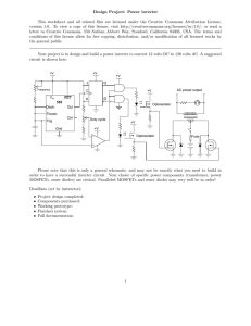 Design Project: Power inverter This worksheet and all related files