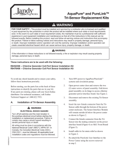 AquaPure® and PureLinkTM Tri-Sensor Replacement Kits WARNING