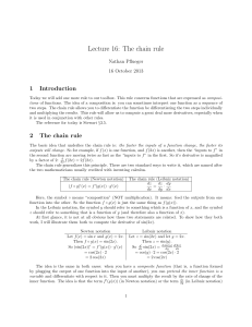 Lecture 16: The chain rule