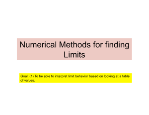 Numerical Methods for finding Limits