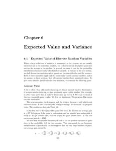 6. Expected Value and Variance