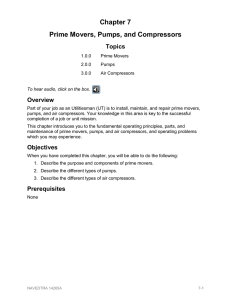 Chapter 7 Prime Movers, Pumps, and Compressors