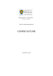 course outline - University of Otago