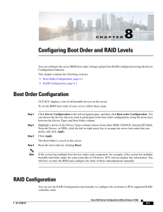 Configuring Boot Order and RAID Levels