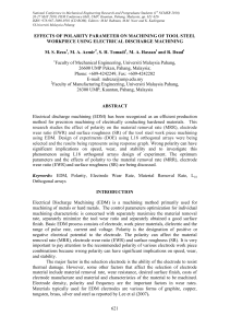 621 EFFECTS OF POLARITY PARAMETER ON MACHINING OF