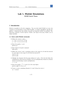 Lab 1, Matlab Simulations