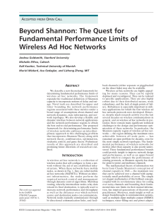 Beyond Shannon: The Quest for Fundamental Performance Limits of