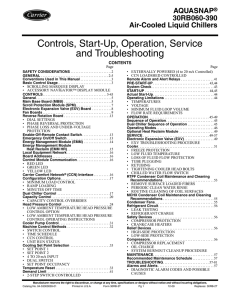 Controls, Start-Up, Operation, Service and Troubleshooting