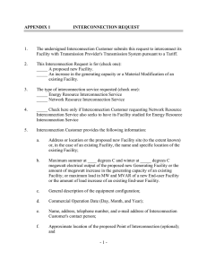 1 - APPENDIX 1 INTERCONNECTION REQUEST 1. The