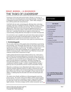 The Tasks of Leadership