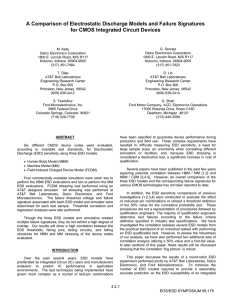 A Comparison of Electrostatic Discharge Models and Failure