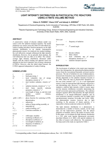 Light intensity distribution in photocatalytic reactors using a