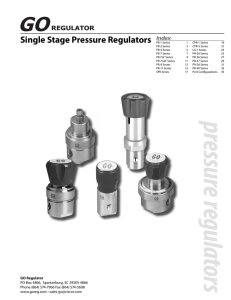 Single Stage Pressure Regulators PR-1 Series