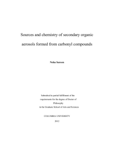 Sources and chemistry of secondary organic aerosols formed from