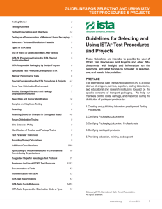 Guidelines for Selecting and Using ISTA® Test Procedures and