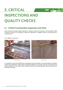 5. CRITICAL INSPECTIONS AND QUALITY CHECKS