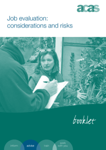 Job evaluation: considerations and risks booklet