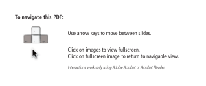 To navigate this PDF: Use arrow keys to move between slides. Click