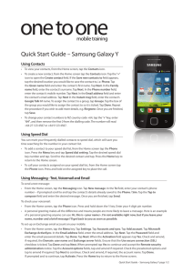 Quick Start Guide – Samsung Galaxy Y