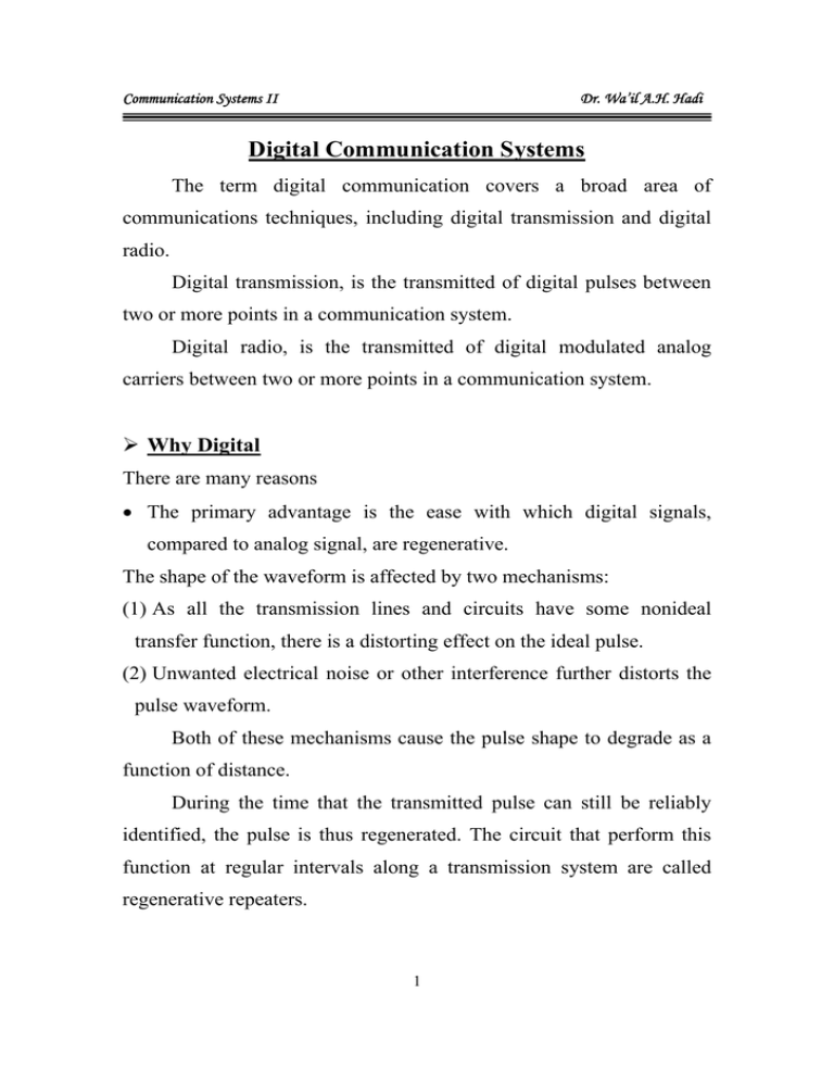 Digital Communication Systems