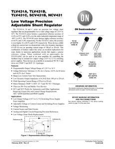TLV431A - Low Voltage Precision Adjustable Shunt Regulator