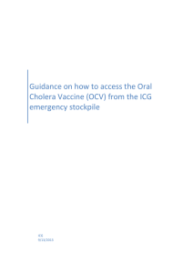 Guidance on how to access the Oral Cholera Vaccine (OCV) from