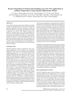 reactive deposition of Channel and Insulating