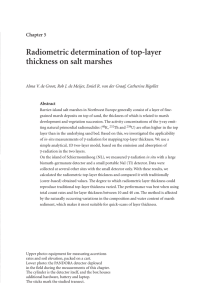 Radiometric determination of top-layer thickness on salt marshes