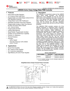 LM5025A Active Clamp Voltage Mode PWM Controller (Rev. F)