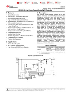 LM5026 Active Clamp Current Mode PWM Controller (Rev. E)