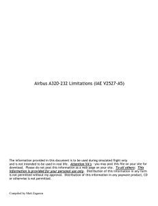 Airbus A320-232 Limitations (IAE V2527-A5)