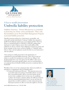 Umbrella liability protection