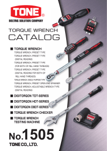 TORQUE WRENCH CATALOG