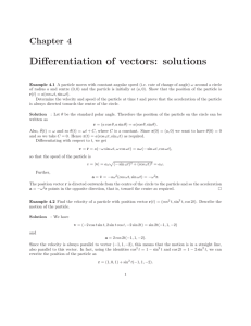 Differentiation of vectors: solutions