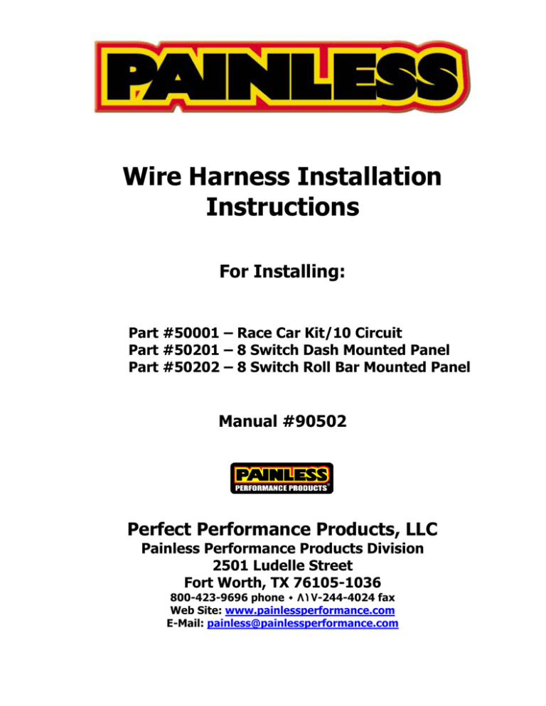 Wire Harness Installation Instructions