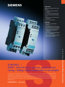 SIMIREL – 3RN1 thermistor motor protection relay: Today, motor