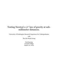 Testing Newton`s 1/r2 law of gravity at sub