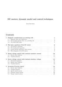 DC motors: dynamic model and control techniques Contents