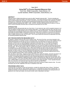 230-31: Using SAS® to Process Repeated Measures Data