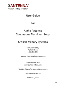 User Guide For Alpha Antenna Continuous Aluminum Loop Civilian