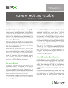 Corrosion resistant materials for cooling towers white paper