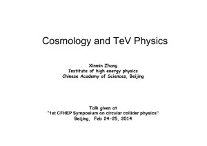 Cosmology and TeV Physics