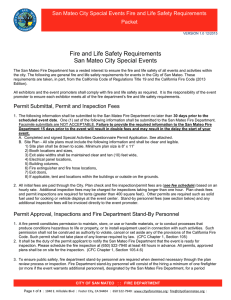Fire and Life Safety Requirements San Mateo City Special Events