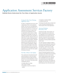 Application Assessment Services Factory