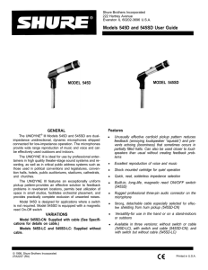 Shure 545SD Microphone User Guide