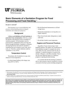 Basic Elements of a Sanitation Program for Food Processing and