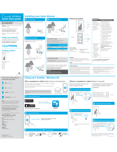 Caséta Wireless Plug-in Lamp Dimmer Quick Start Guide (0301725)
