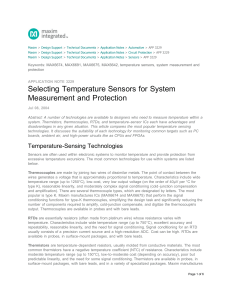 Selecting Temperature Sensors for System Measurement