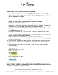 How do I prepare and pack my Photometrics camera for shipping